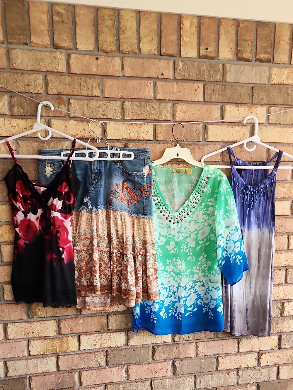 4 Piece Dress,‎ 2 Tops And A Jean Cowboy Skirt